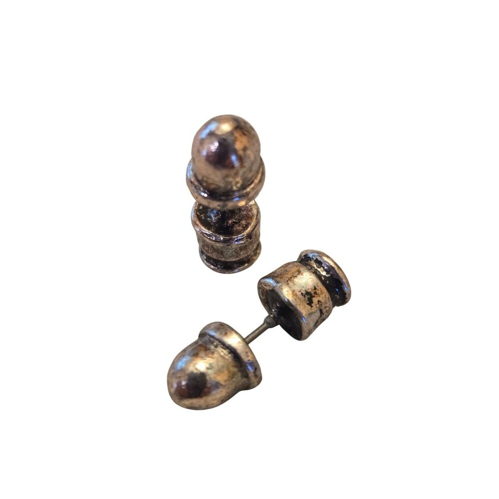 Vintage Silver-Tone Acorn Shaped‎ Stud Earrings